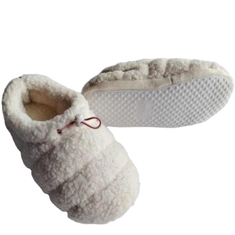 Factory Directly Sell Warm Cute Indoor Comfort Fuzzy Plush Lining Winter Morning Slippers For Home