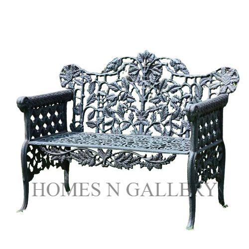 Top Selling Antique Powder Coated Finishing Cast Aluminium Outdoor Garden Patio Furniture Bench With Customized Size