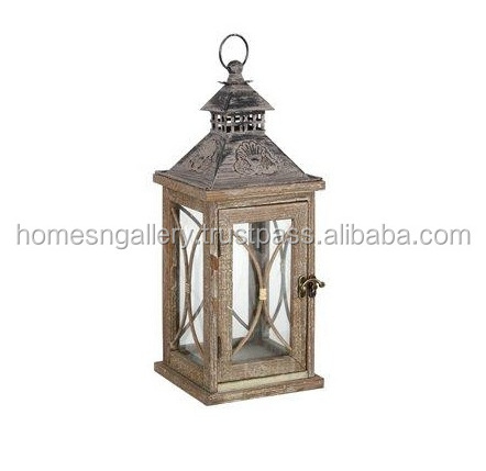 Antique Candle Holder Brass Metal and Glass candle Lantern Decoration Modern Metal Candle Lantern for Home Decor made in India