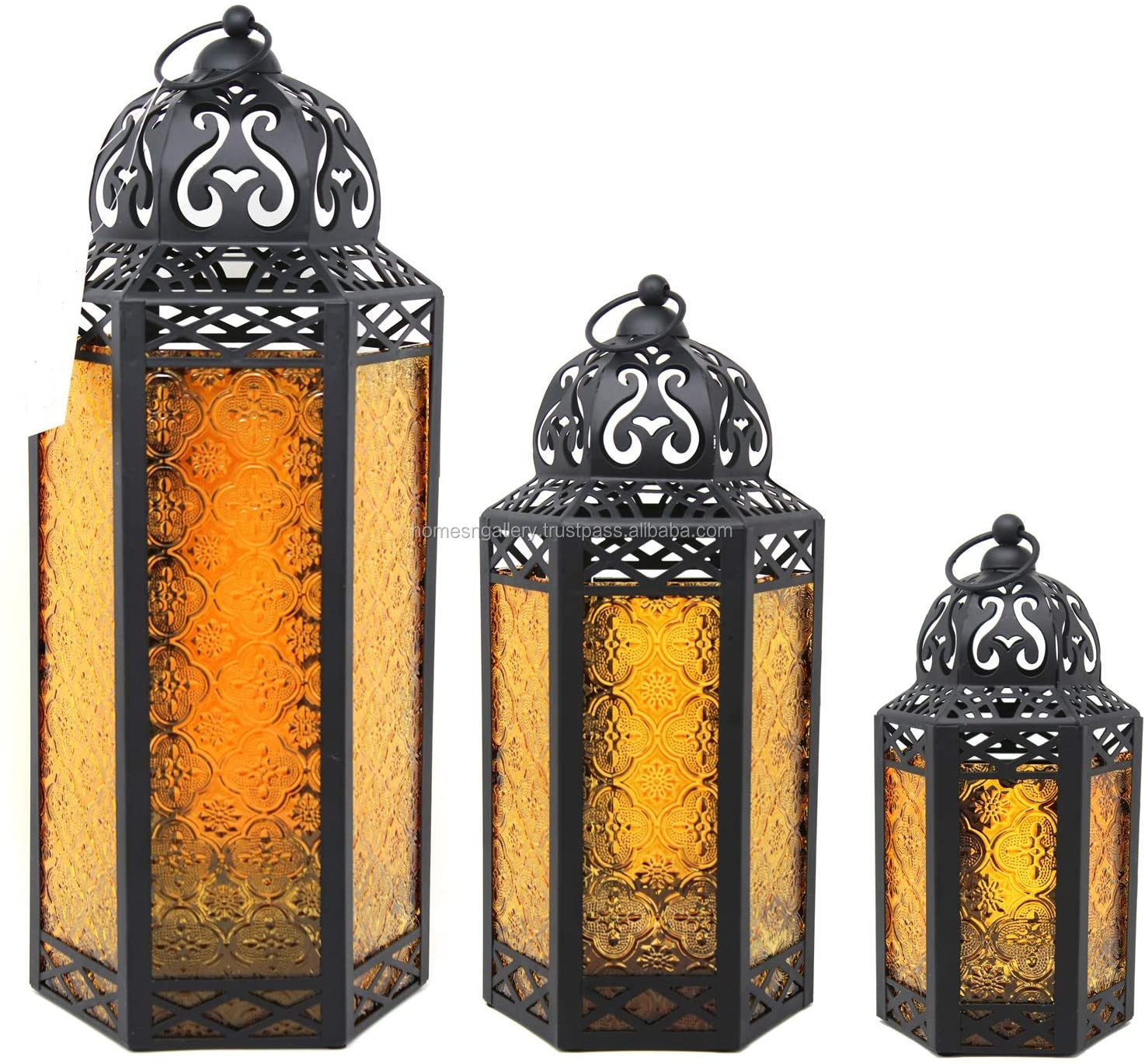 Latest High Quality New Fashion Design Powder Coated Finishing Moroccan Candle Lantern Set from India Manufacturers & Exporters