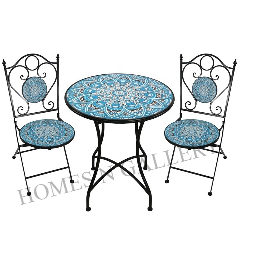 New Design High Quality Metal Antique Finishing Outdoor Garden Bistro Folding Furniture At Cheap Price From Indian Exporters