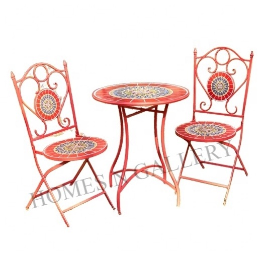 New Design High Quality Metal Antique Finishing Outdoor Garden Bistro Folding Furniture At Cheap Price From Indian Exporters