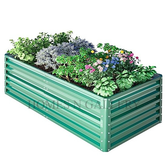 Hot Selling latest galvanized metal raised bed vegetable planting Garden Raised round Metal Planter Bed corners for greenhouse