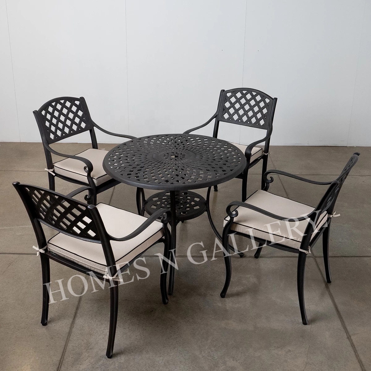 High quality caste aluminium 6 Sets and indoor square dining table with dark bronze finishing at cheap price from India