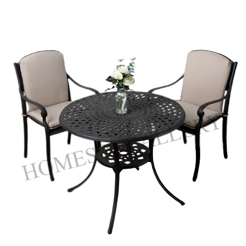 Hot sale Antique black mat powder coated antique finishing caste aluminium antique furniture  patio table and chairs set