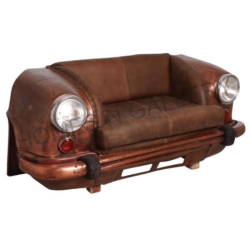 Wholesale Price Unique Design Vintage Retro Car Compartment Coffee Table Side Car Sofa With Antique Finish Retro Furniture