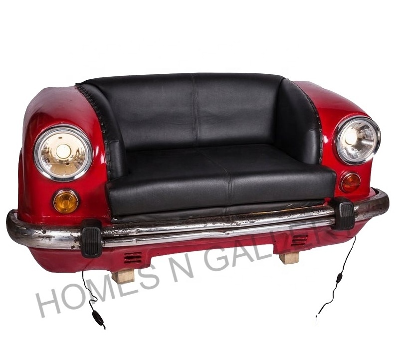 Wholesale Price Unique Design Vintage Retro Car Compartment Coffee Table Side Car Sofa With Antique Finish Retro Furniture