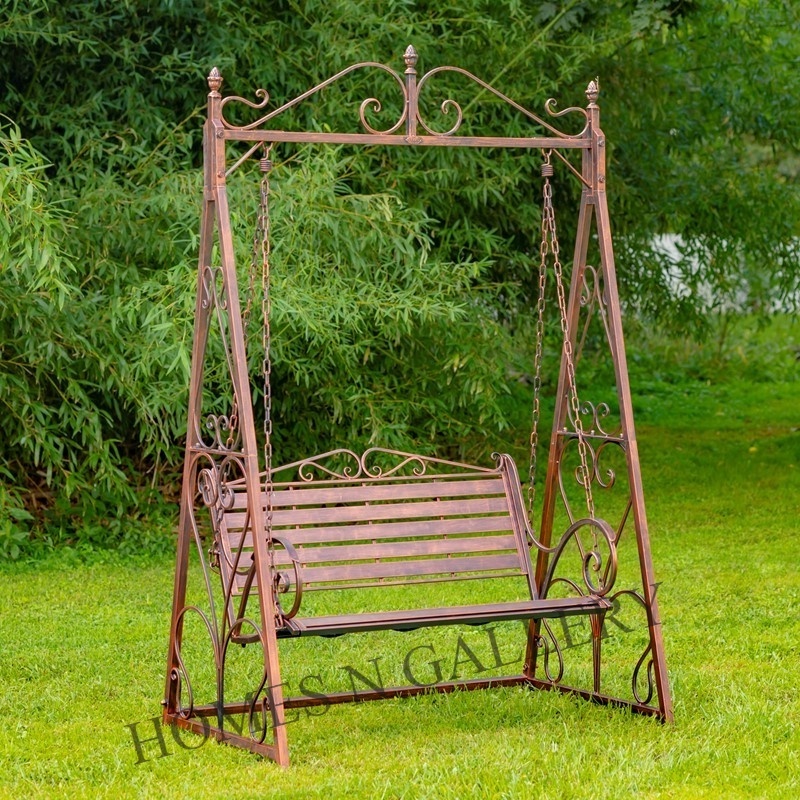 Top Selling Outdoor Garden Chair Metal Iron Patio Swing With New Amazing Finishing For 3 Seater At Cheap Price From Indian