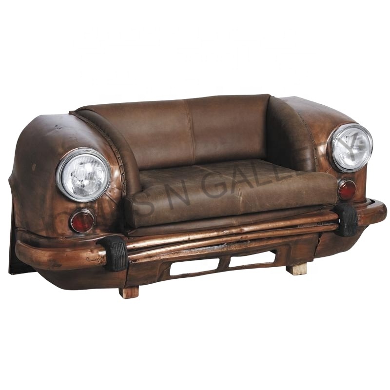 Wholesale Price Unique Design Vintage Retro Car Compartment Coffee Table Side Car Sofa With Antique Finish Retro Furniture