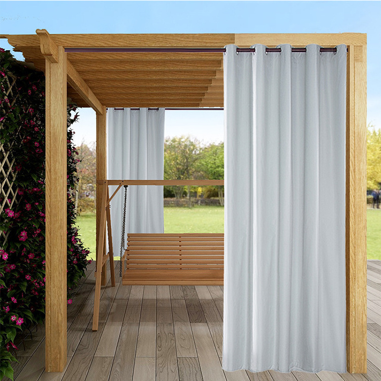 Wholesale gazebo curtain outdoor waterproof blackout eyelet curtain for outside