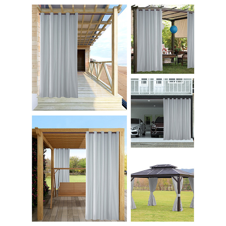 Wholesale gazebo curtain outdoor waterproof blackout eyelet curtain for outside