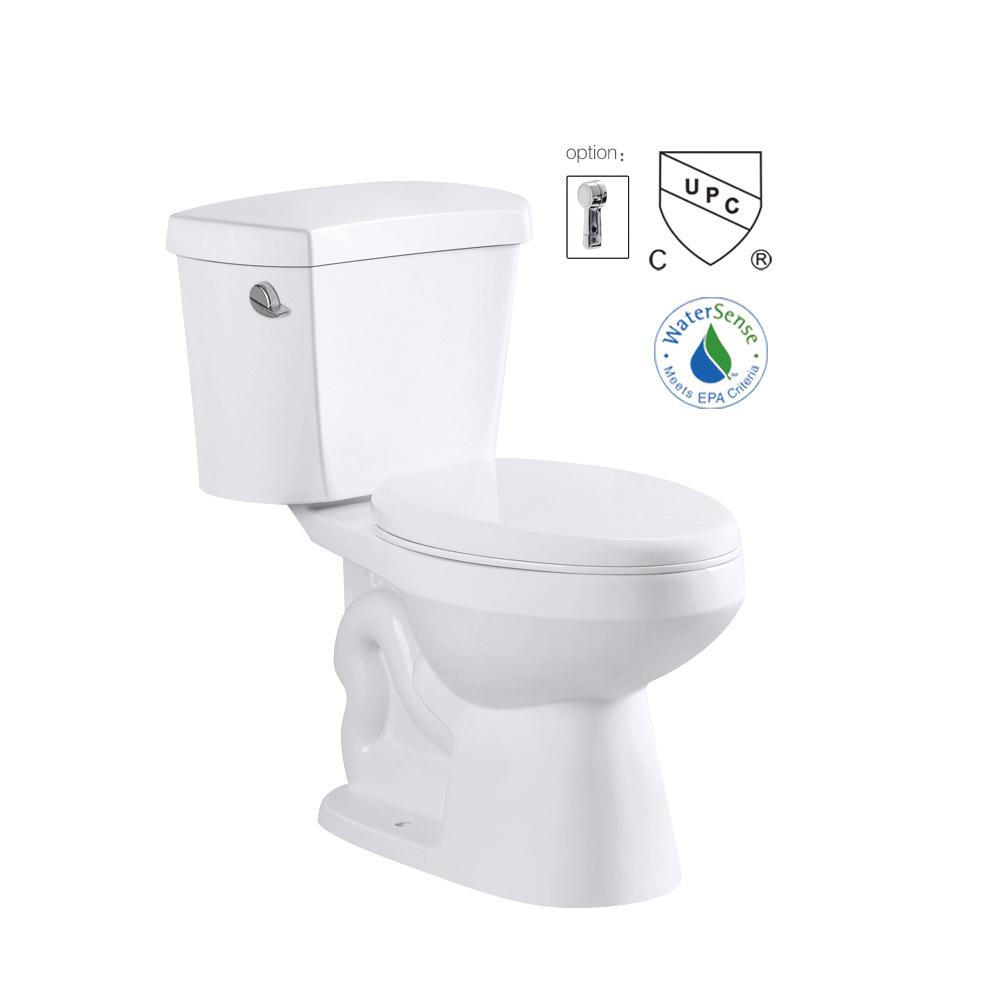 UPC certified american sanitary ware siphonic wc bowl bathroom ceramic two piece toilet