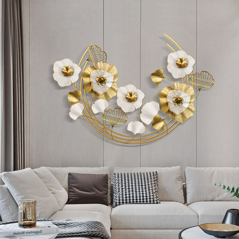 Golden Curved Ginkgo Leaf Metal Wall Decoration Home Decoration