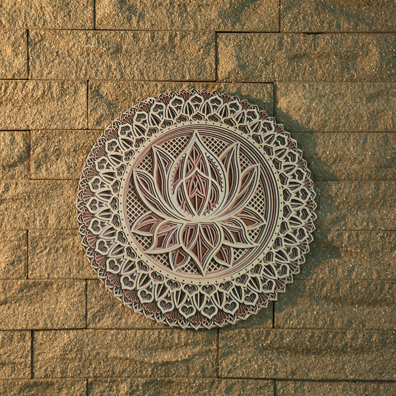 Large Metal Mandala Wall Decor, Unique Lotus Wall Art for Office and Home, Indoor and Outdoor Decor