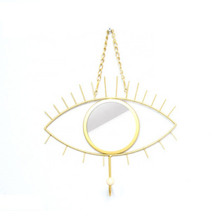 Modern Minimalist Mirror Eye Shape With Hook Clothes Hanger Wall Mirror Decoration Makeup Mirror For Living Room