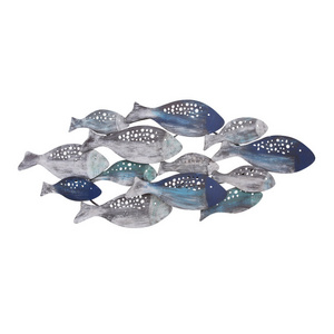 School of Fish Modern Metal Wall Art for home living room wall decoration interior designs