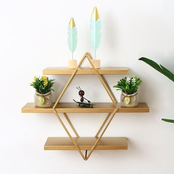 Modern Nordic Eco-friendly Heart Shape Rustic Wood Metal Creative Wall Mount Shelf Storage Organizer Floating Rack RSS166