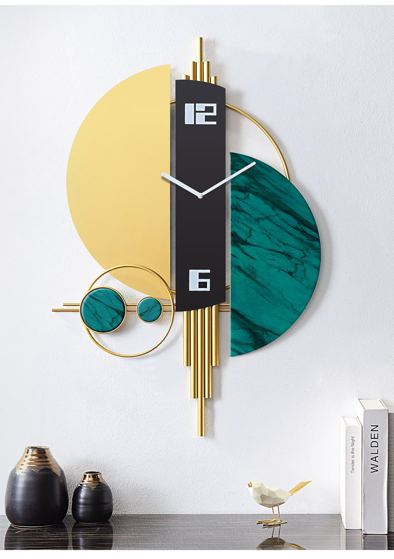 Unique Creative Geometric Oversized Wall Clock 3D Iron Home Decor