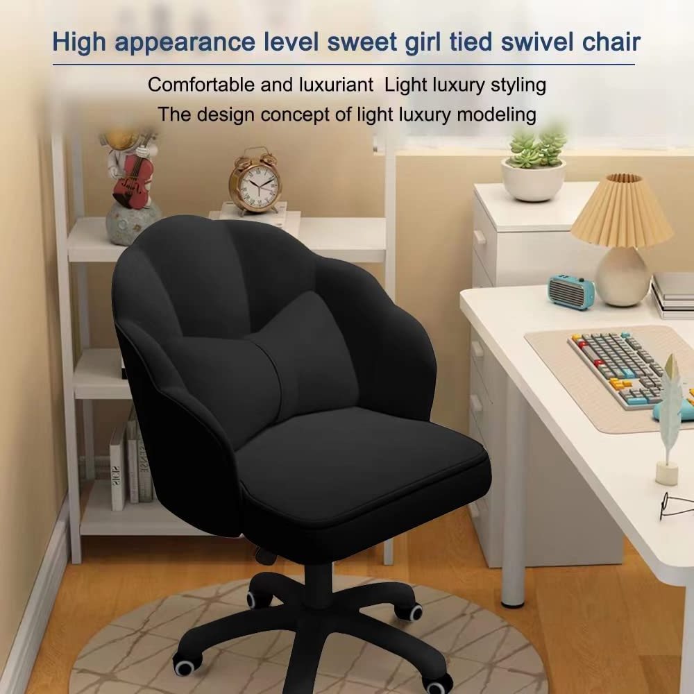 Home Comfortable Sedentary Lounge Chair Lift Swivel Chair Desk Backrest Girl Cute Dormitory Bedroom Computer Chair