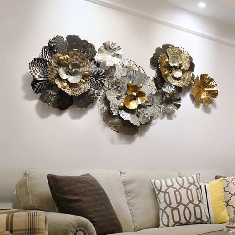 Flower Blossom Double Circle Metal Art Wall Decor