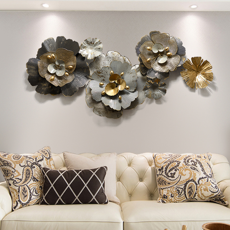 Flower Blossom Double Circle Metal Art Wall Decor