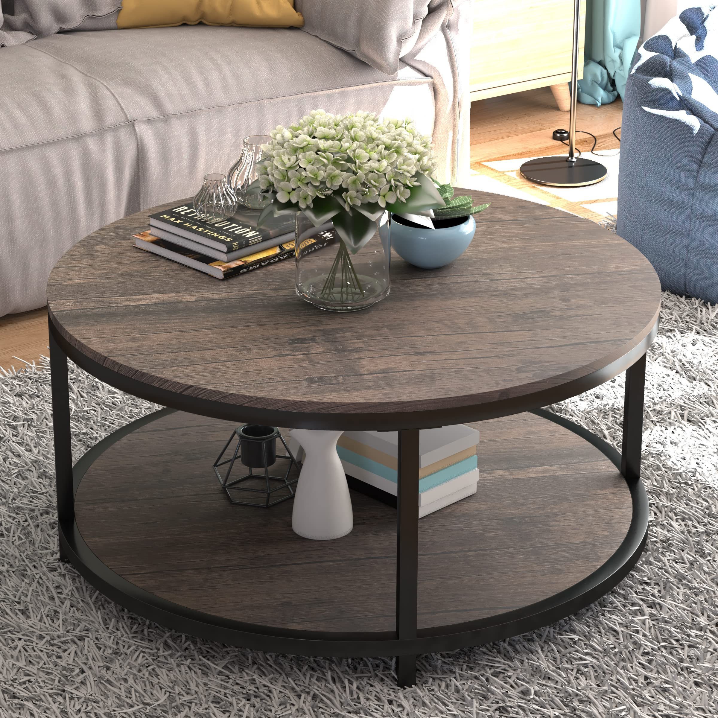 Oak Coffee Table Nordic Double Side Wrought Iron Sofa Side Table Living Room Furniture Storage Corner Coffee Table