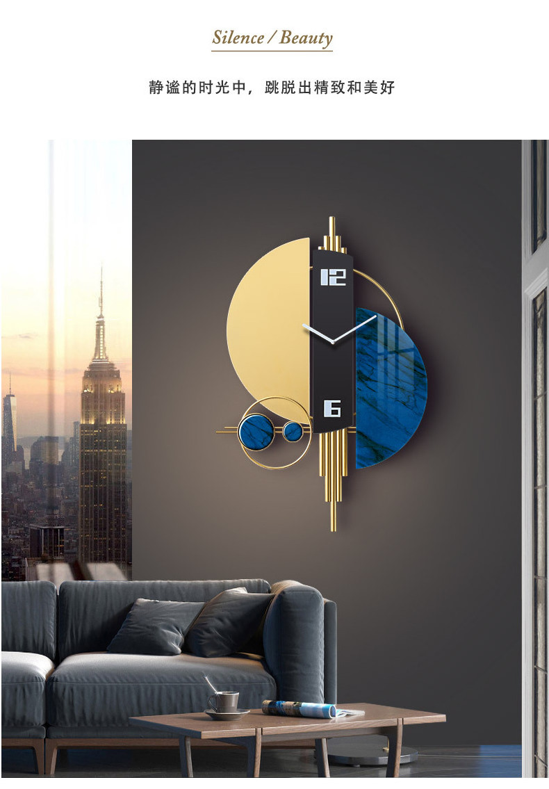 Unique Creative Geometric Oversized Wall Clock 3D Iron Home Decor