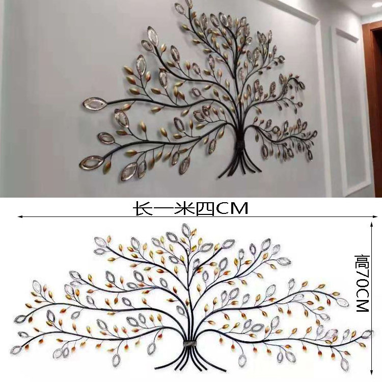 Creative wrought iron fortune tree furniture living room TV background wall decoration