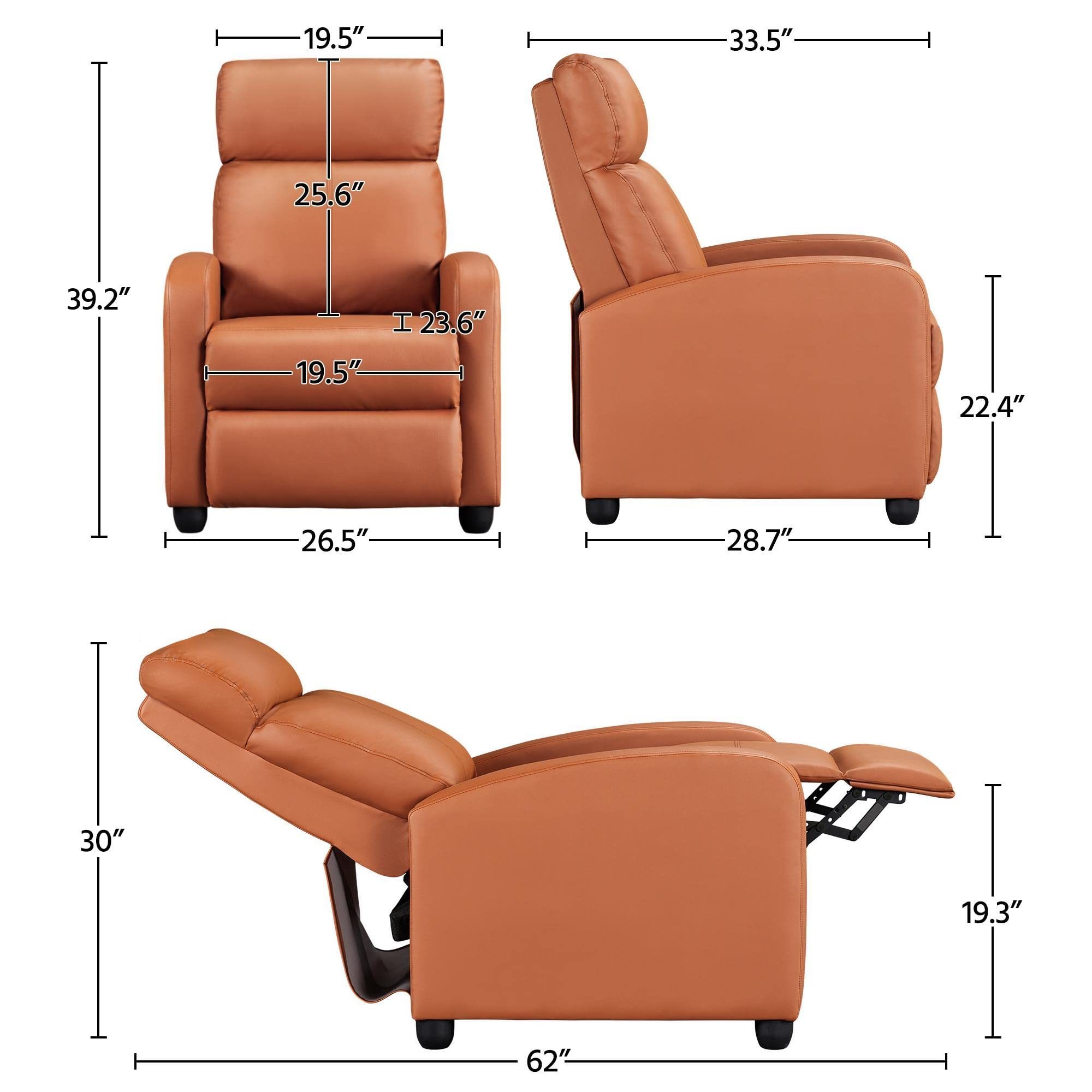 Modern Living Room Furniture Cheap Push Back Leisure Recliner Sofa Chair Adjustable Fabric Reclining Lounge Chair