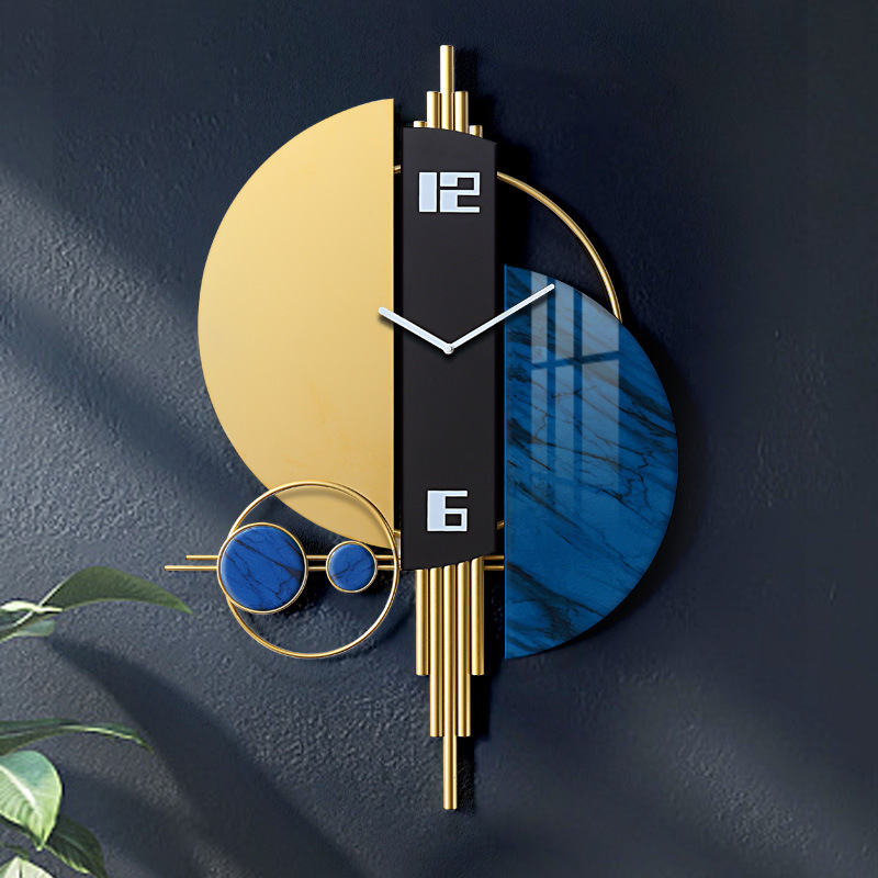 Unique Creative Geometric Oversized Wall Clock 3D Iron Home Decor