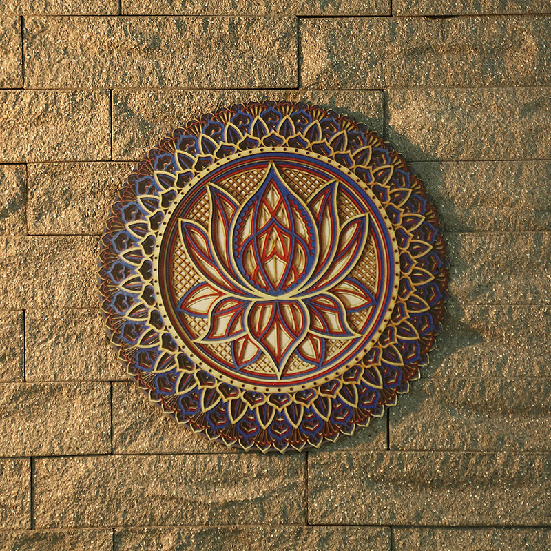 Large Metal Mandala Wall Decor, Unique Lotus Wall Art for Office and Home, Indoor and Outdoor Decor