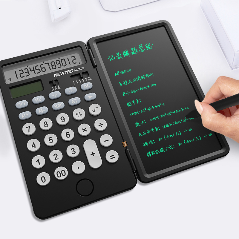 New Pocket Mini Lcd Display Drawing Notepad 12 Digit Economics Tax Calculator with Tablet Notepad