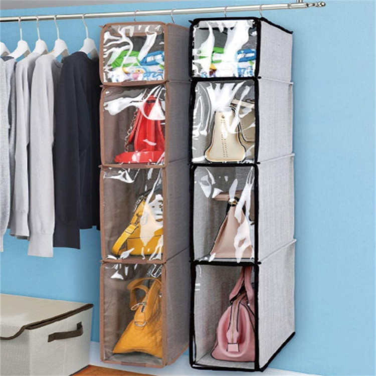 Hanging Handbag Organizer Purse Closet Hanging Bag Purse Storage Bag with Clear Dust Proof Cover