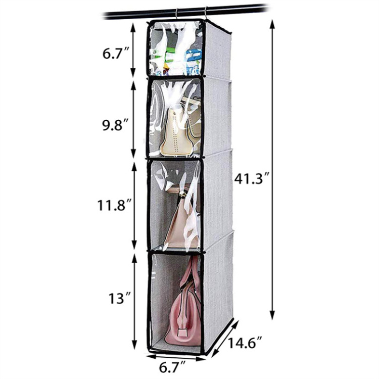 Hanging Handbag Organizer Purse Closet Hanging Bag Purse Storage Bag with Clear Dust Proof Cover