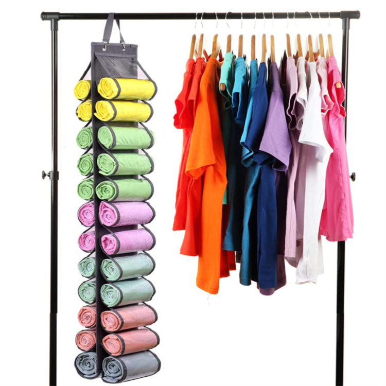 24 Grid Hanging Closet Organizer Shelf Clear Drawer Organizer Dividers Storage for Closet Bedroom Hanger