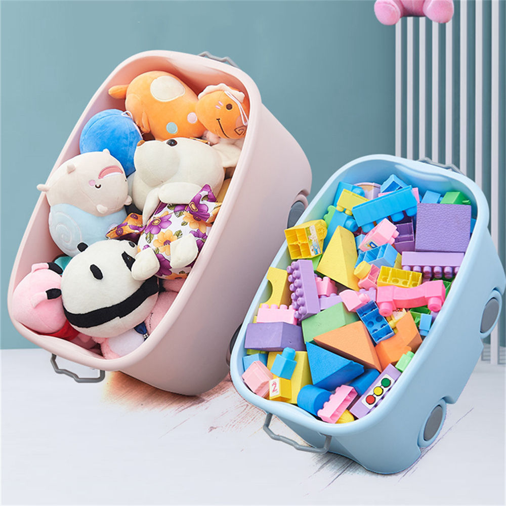 Cartoon Storage Box for Toys Plastic Storage Box Bins with Lid Children Car Storage Container