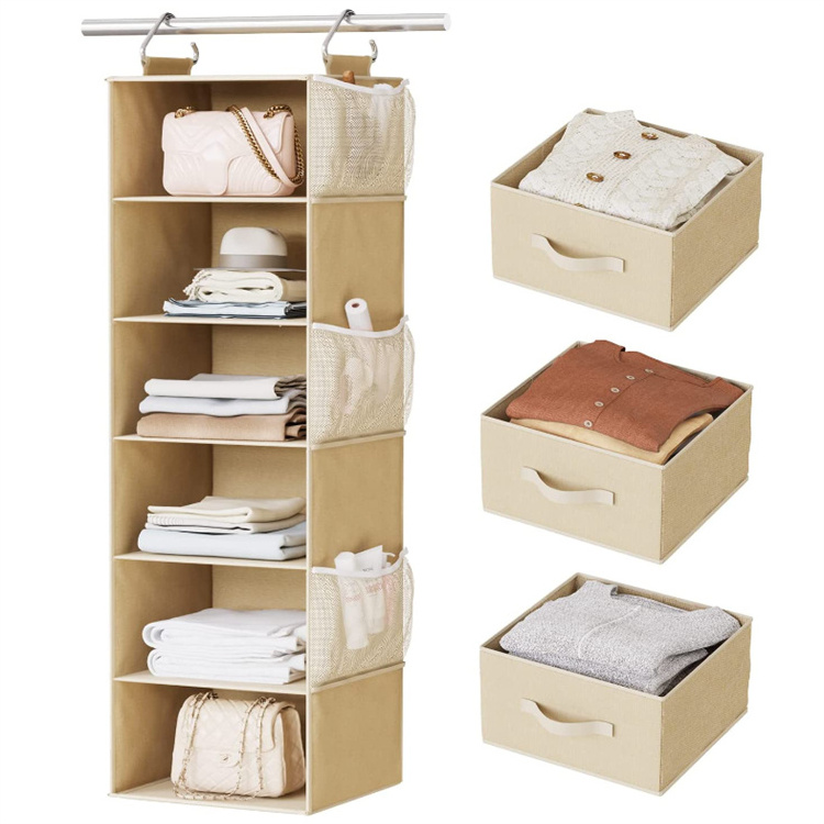 Storage Bags Clothes Organizer Cloth Shelves Drawer Hanging Closet Organizer 6-shelf 2022 Organizer