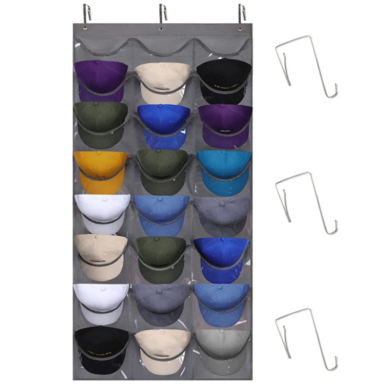 PVC Clear Baseball Hat Hanger Over the Door Hanging Hat Holder Closet Wardrobe Dividers Organizer