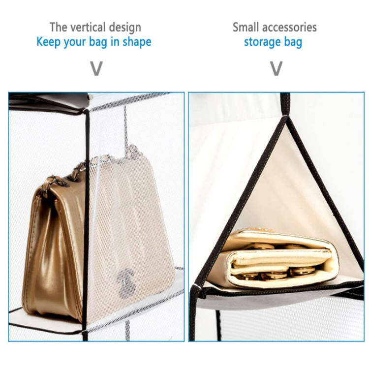 Hanging Purse Handbag Organizer Clear Dust Bags Plastic Purse and Handbag Organizer Closet Organizer