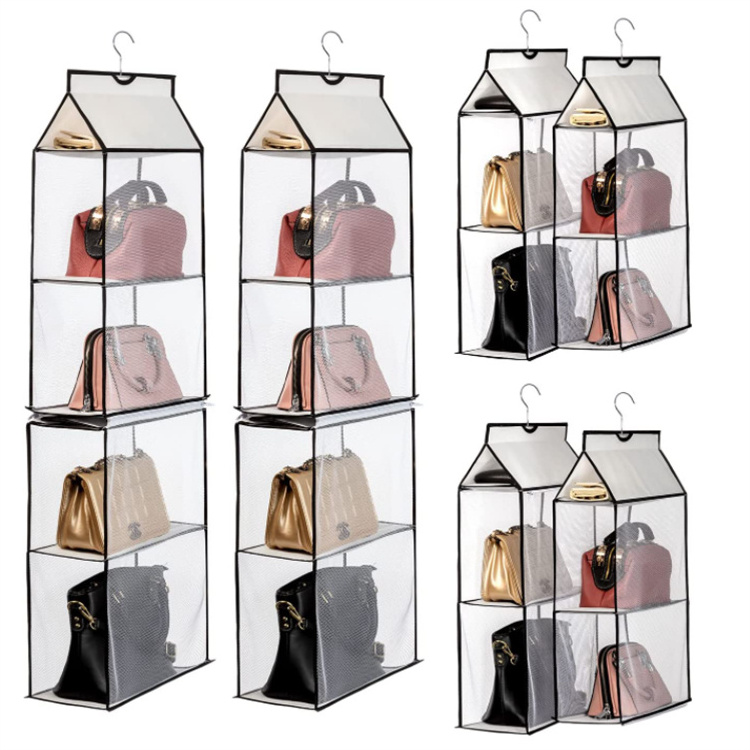 Hanging Purse Handbag Organizer Clear Dust Bags Plastic Purse and Handbag Organizer Closet Organizer