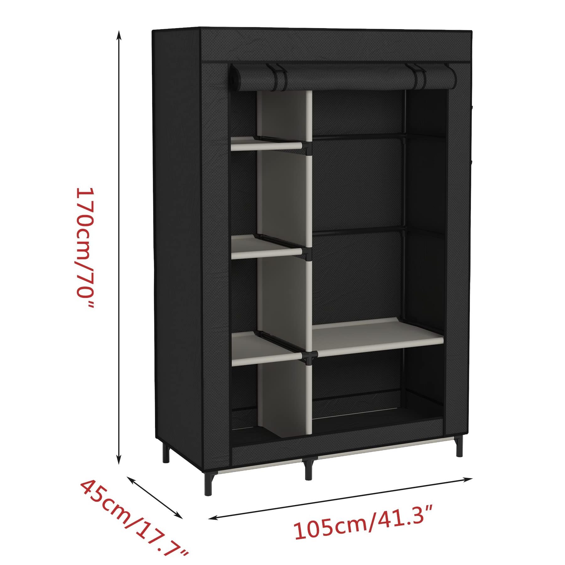 China Wholesale Wardrobe Clothes Organizer Portable Closet with 12 Compartments for Bedroom