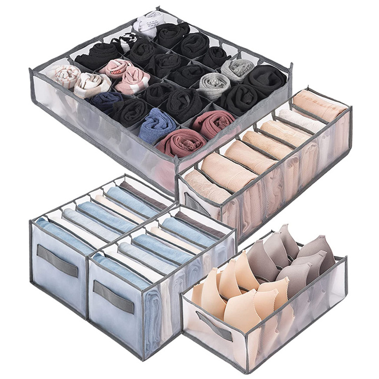 Folded Clothes Organizer Jeans Organizers Storage Box with Compartments closet drawer organizer