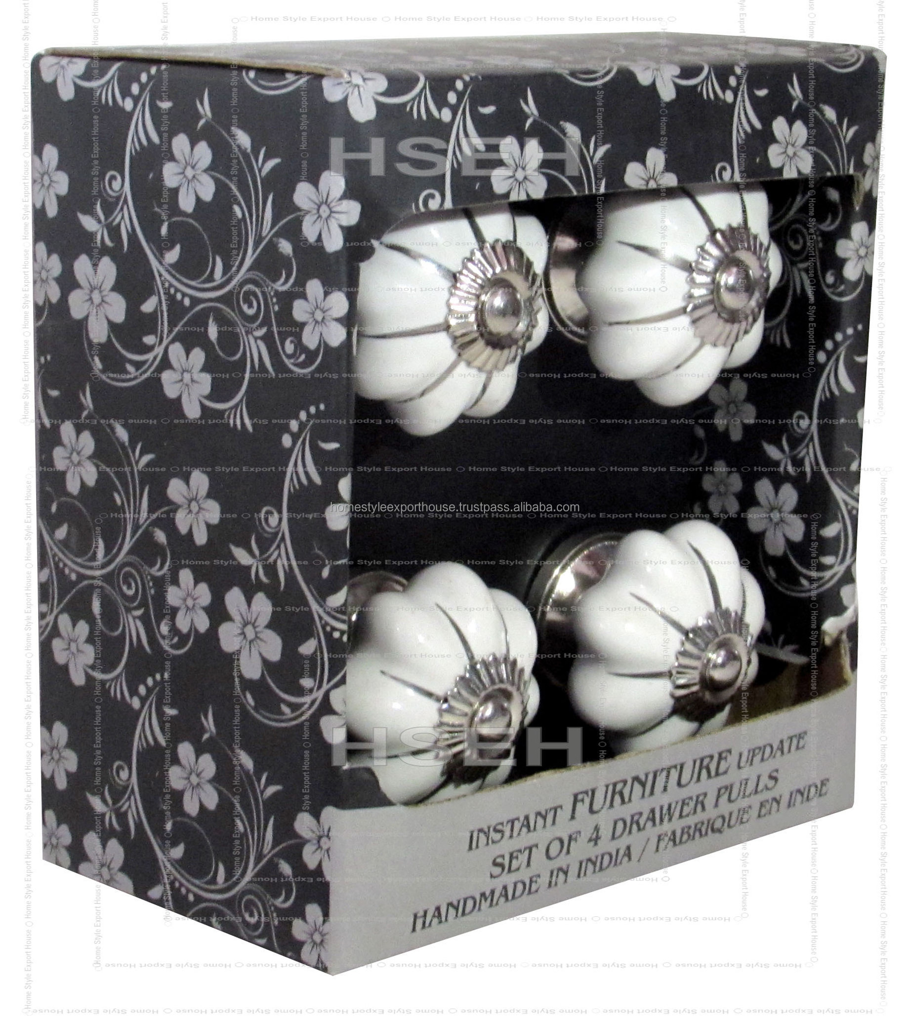 Gift Box Packing Ceramic Knob Home Decorative Door Drawer Dresser Cabinet Ceramic Knob Wholesaler