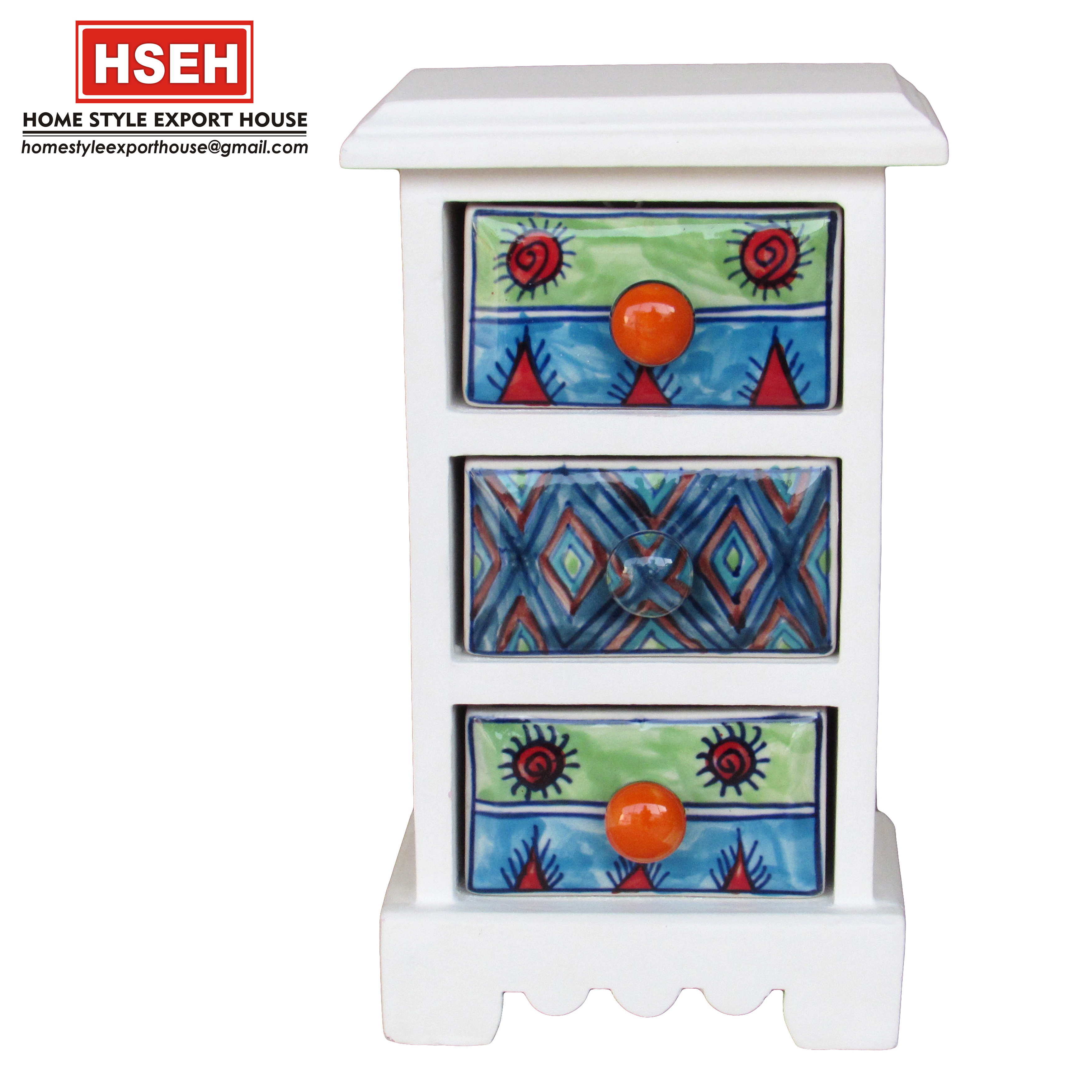 MultiStylish kitchen Storage Organizer Wooden Rack Kitchen Spice Rack Wooden Drawer with Ceramic Box Table Top Home Decor