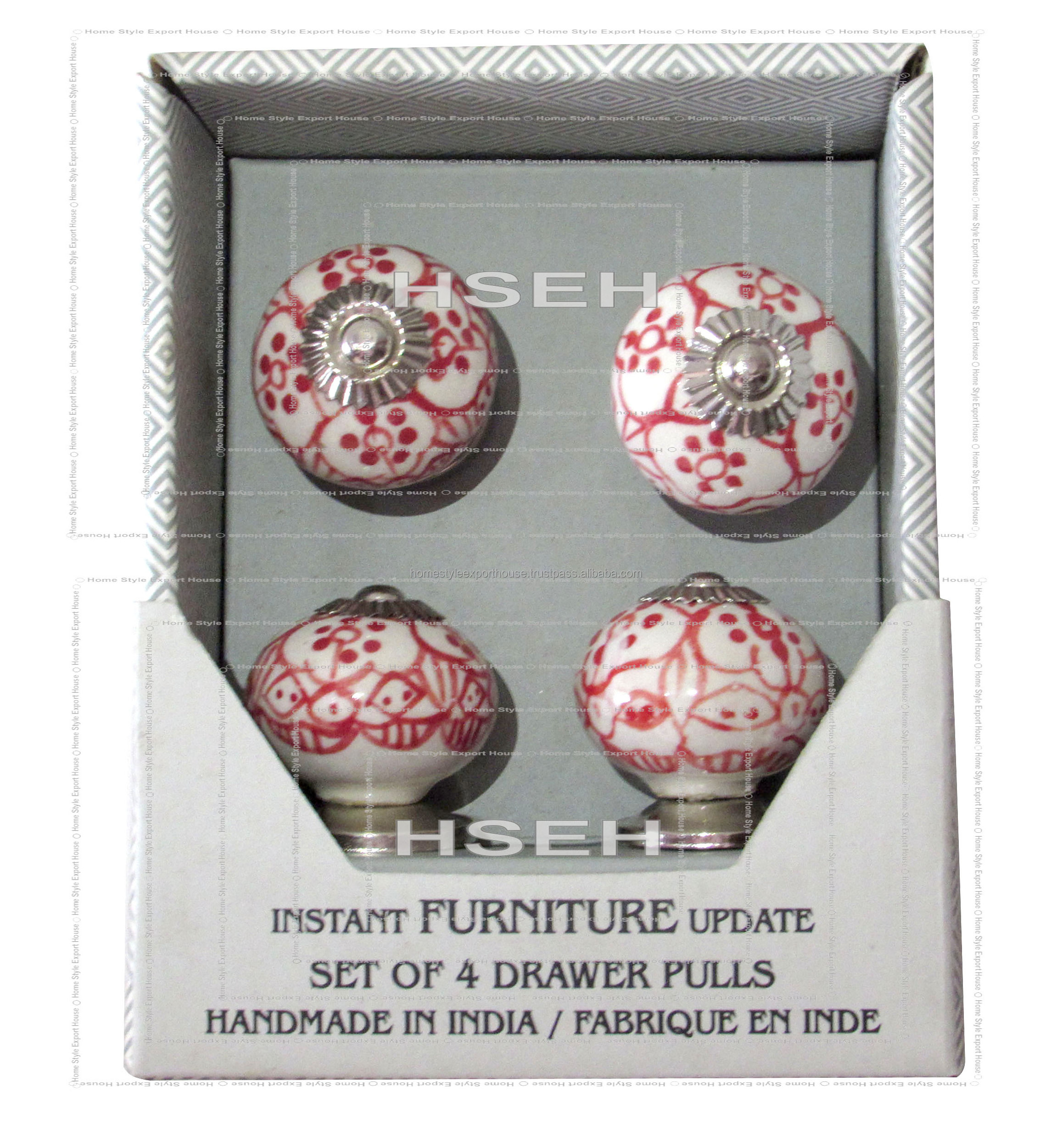 Gift Box Packing Ceramic Knob Home Decorative Door Drawer Dresser Cabinet Ceramic Knob Wholesaler