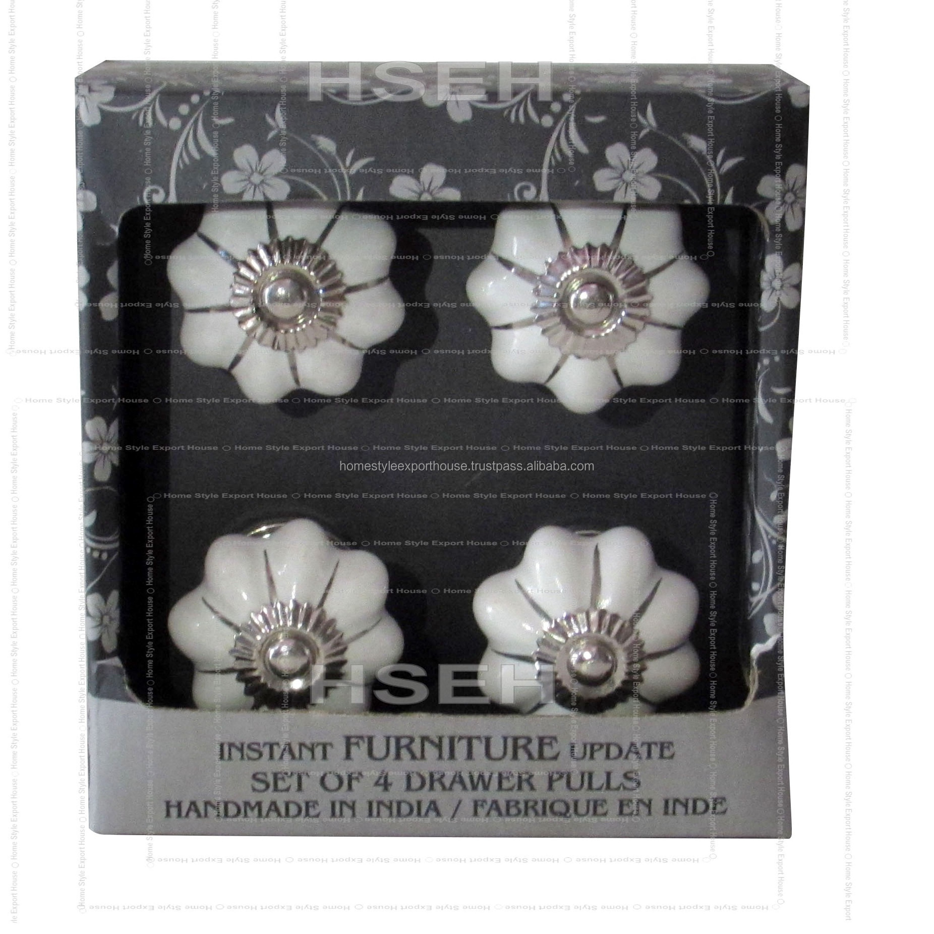 Gift Box Packing Ceramic Knob Home Decorative Door Drawer Dresser Cabinet Ceramic Knob Wholesaler