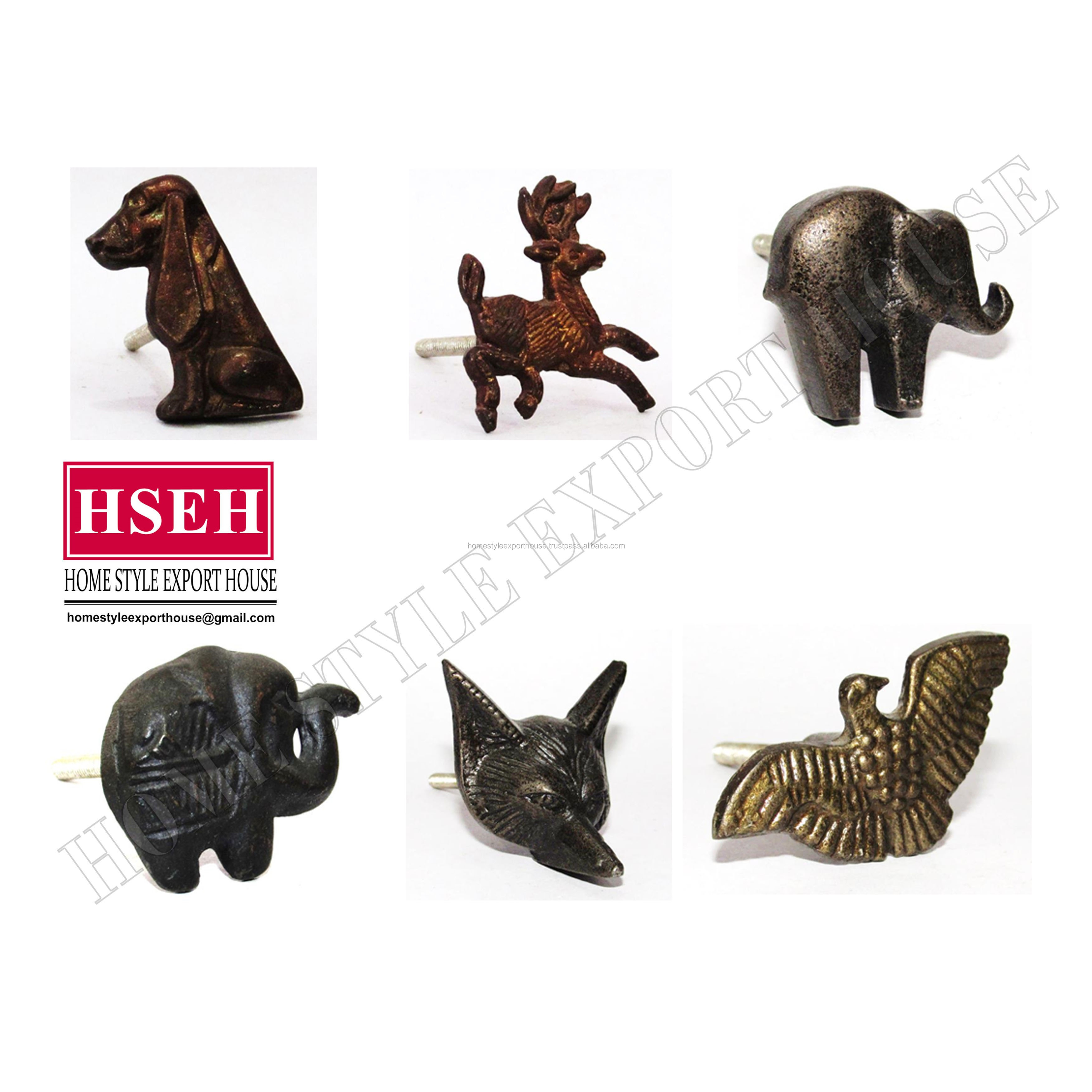 Metal Knob Metal Animal Shape Door Knobs Home Decorative Door Drawer Dresser Cabinet Knob Factory Made