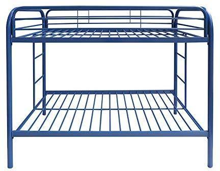 Twin Over Twin Bunk Bed with Metal Frame and Ladder Space Saving Design Bed