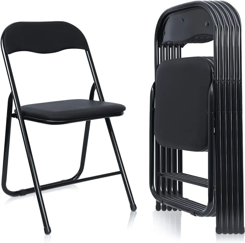 Steel Folding Chair Set Foldable Chair with Padded Seat Cushioned Metal Folding Chair Soft Seat for Reception Meeting Room