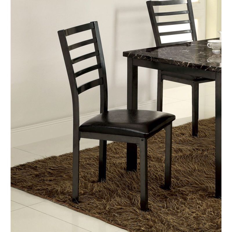 Home Kitchen Furniture Faux marble metal dining table and chairs set